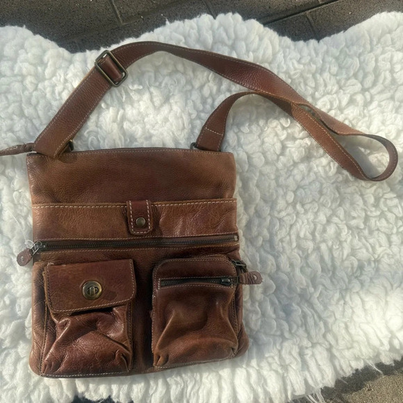 Roots Venetian Village Bag Genuine Leather Crossbody Unique Fashion Boho Brown - Picture 1 of 7